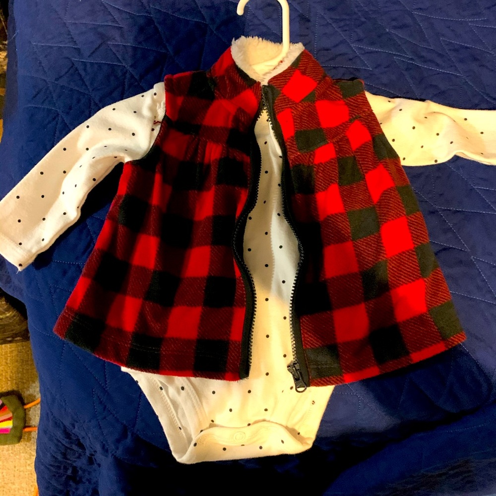 Infant onesie and flannel vest